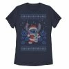 Juniors' Disney's Lilo & Stitch Christmas Stitch Santa Hat Portrait Graphic Tee -Disney Sales Store unnamed file 1013