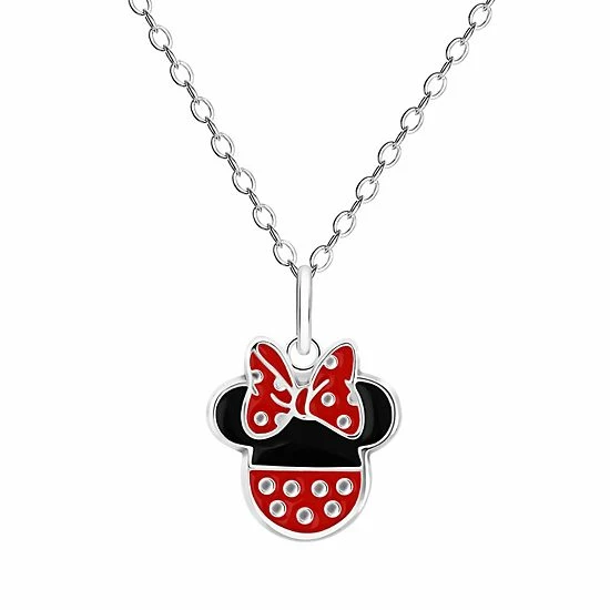 Disney's Minnie Mouse Sterling Silver Enamel Silhouette Pendant Necklace 4 Disney's Minnie Mouse Sterling Silver Enamel Silhouette Pendant Necklace - Image 2
