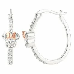 Disney's Minnie Mouse Kids' Cubic Zirconia Hoop Earrings