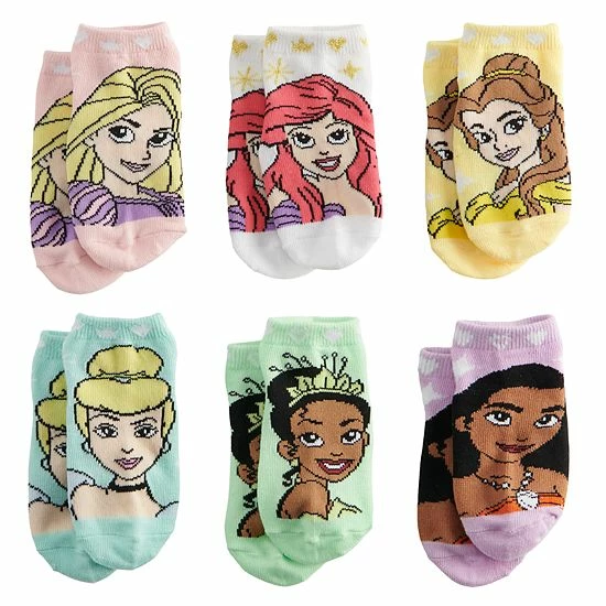 Disney Princess Toddler Girl 6-pk. Low-Cut Socks 3 Disney Princess Toddler Girl 6-pk. Low-Cut Socks
