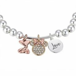 Disney's Minnie Mouse Tri-Tone "Love" Stretch Charm Bracelet -Disney Sales Store unnamed file 113