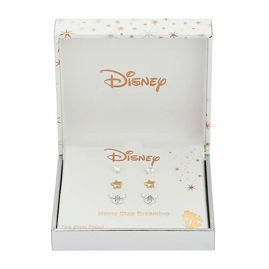 Disney's Mickey Mouse Two Tone Cubic Zirconia Nickel Free Earring Set Disney's Mickey Mouse Two Tone Cubic Zirconia Nickel Free Earring Set -Disney Sales Store unnamed file 1287