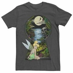 Men's Disney Peter Pan Tinkerbell Keyhole Tee Charcoal Heather