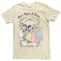 Men's Disney Princess Once Upon A Time Vintage Cartoon Tee Natural