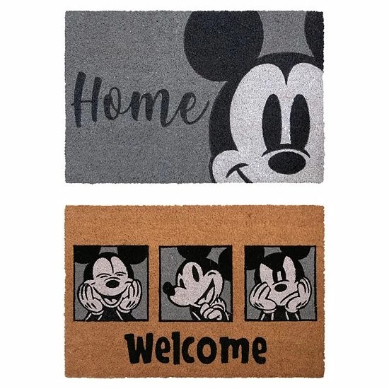 Disney's Mickey Gray 2-Pack Coir Mat Set 3 Disney's Mickey Gray 2-Pack Coir Mat Set