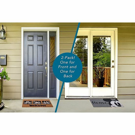 Disney's Mickey Gray 2-Pack Coir Mat Set 4 Disney's Mickey Gray 2-Pack Coir Mat Set - Image 2