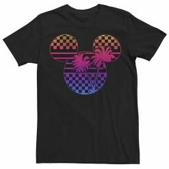 Big & Tall Disney Mickey & Friends Gradient Checker Palm Tree Fill Tee