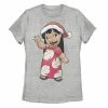 Juniors' Disney's Lilo & Stitch Christmas Lilo Santa Hat Portrait Graphic Tee -Disney Sales Store unnamed file 1393