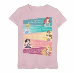Girls 7-16 Disney Princess Adjectives Panels Graphic Tee Purple Heather
