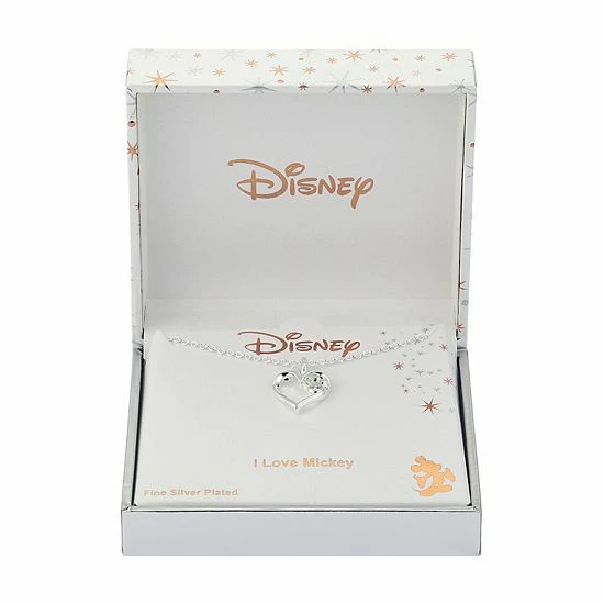 Disney's Mickey Mouse Fine Silver Plated Cubic Zirconia Heart Necklace 5 Disney's Mickey Mouse Fine Silver Plated Cubic Zirconia Heart Necklace - Image 3