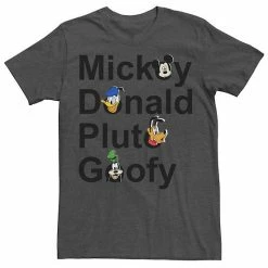 Men's Disney Mickey And Friends Name Stack Tee Charcoal Heather -Disney Sales Store unnamed file 1442