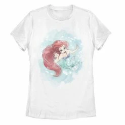 Juniors' Disney Little Mermaid Ariel Watercolor Twerl Tee
