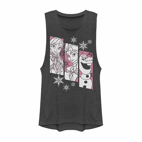 Juniors' Disney Frozen Anna Elsa & Olaf Panels Muscle Tee Juniors' Disney Frozen Anna Elsa & Olaf Panels Muscle Tee -Disney Sales Store unnamed file 1487