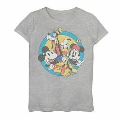 Disney's Mickey And Friends Girls 7-16 Retro Group Shot Graphic Tee Athletic Heather -Disney Sales Store unnamed file 1671