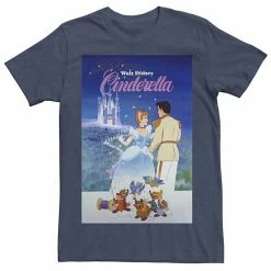 Men's Disney Cinderella Retro Poster Tee Navy Heather