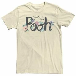 Men's Disney Winnie The Pooh Floral Cursive Name Text Tee