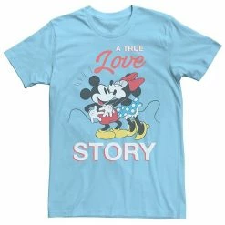 Men's Disney Mickey & Minnie Mouse Valentine Love Tee Light Blue