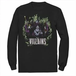 Men's Disney Villains Green Flame Group Shot Long Sleeve Tee