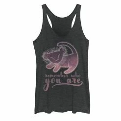 Juniors' Disney's The Lion King Simba "Remember Who You Are" Painting Tank Top Black Hthr