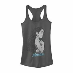 Juniors' Disney Moana Profile Color Pop Graphic Tank Charcoal -Disney Sales Store unnamed file 1929