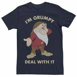 Men's Disney Snow White I'm Grumpy Deal With It Portrait Tee Navy -Disney Sales Store unnamed file 1937