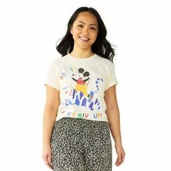 Disney's Mickey Mouse And Tiger Don't Give Up! Boyfriend Juniors' Graphic Tee