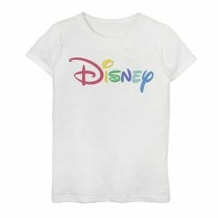 Disney Girls 7-16 Rainbow Logo Graphic Tee Pink -Disney Sales Store unnamed file 2018