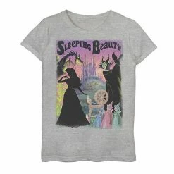 Disney's Sleeping Beauty Girls 7-16 Aurora Maleficent Poster Graphic Tee Athletic Heather