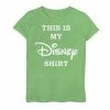 Disney Girls 7-16 This Is My Disney Shirt Chest Logo Graphic Tee Green Apple