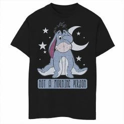 Disney's Winnie The Pooh Boys 8-20 Eeyore Not A Morning Person Graphic Tee Black