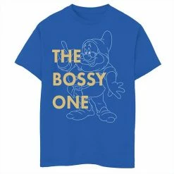 Disney's Snow White & The Seven Drawfs Boys 8-20 Dwarf Bossy The Bossy One Outlined Graphic Tee