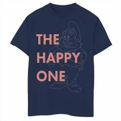 Disney's Snow White & The Seven Drawfs Boys 8-20 Dwarf Happy The Happy One Outlined Graphic Tee