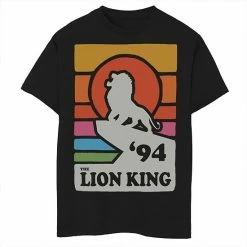 Disney's The Lion King Boys 8-20 Pride Rock Retro Line Art Poster Graphic Tee