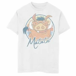 Disney's The Lion King Boys 8-20 Pumbaa Matata Text Portrait Graphic Tee