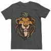 Men's Disney The Lion King Scar Pattern Fill Head Shot Portrait Tee Charcoal Heather -Disney Sales Store unnamed file 2139