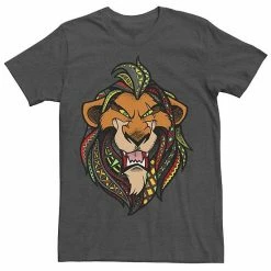 Men's Disney The Lion King Scar Pattern Fill Head Shot Portrait Tee Charcoal Heather -Disney Sales Store unnamed file 2141
