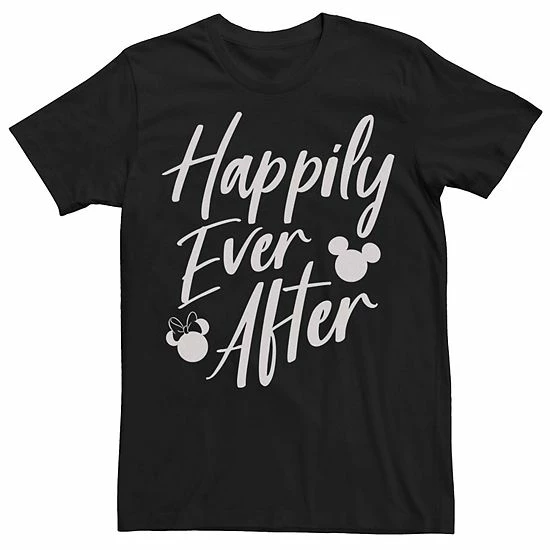 Men's Disney Mickey Mouse Happily Ever After Cursive Text Logo Tee Black Men's Disney Mickey Mouse Happily Ever After Cursive Text Logo Tee Black -Disney Sales Store unnamed file 2146