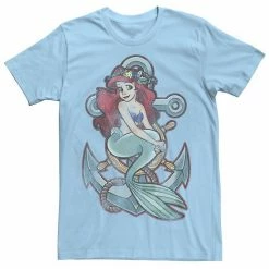 Men's Disney The Little Mermaid Tattoo Anchor Pose Tee Navy Heather -Disney Sales Store unnamed file 2153