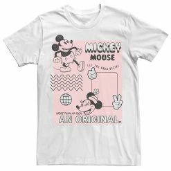 Disney Men's Mickey Classic Orginal Mickey Vintage Poster Tee White