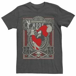 Men's Disney's Peter Pan Captain Hook Poster Tee Charcoal Heather