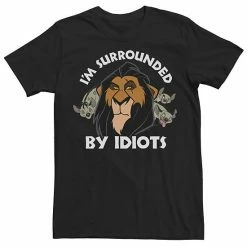 Men's Disney The Lion King Scar Surrounded By Idiots Tee Black