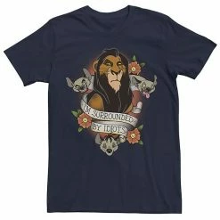Men's Disney The Lion King Scar With Hyenas Surrounded By Idiots Tee Charcoal