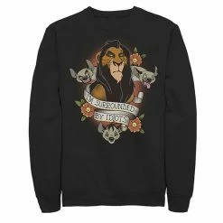 Disney's The Lion King Men's Scar With Hyenas Surrounded By Idiots Graphic Fleece Pullover Charcoal Heather -Disney Sales Store unnamed file 2350