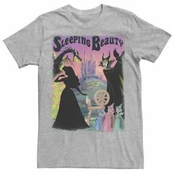 Men's Disney Sleeping Beauty Aurora Maleficent Poster Tee Athletic Heather