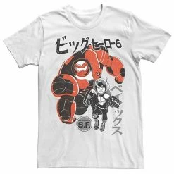 Men's Disney Big Hero 6 Baymax Hiro Kanji Text Portrait Tee White -Disney Sales Store unnamed file 2369