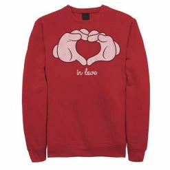 Men's Disney Mickey Mouse Heart Hands In Love Sweatshirt Black