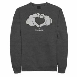 Men's Disney Mickey Mouse Heart Hands In Love Sweatshirt Black -Disney Sales Store unnamed file 2389