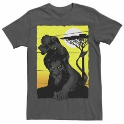 Men's Disney The Lion King Scar And Hyenas Group Poster Tee Charcoal -Disney Sales Store unnamed file 2416