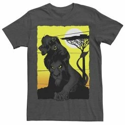 Men's Disney The Lion King Scar And Hyenas Group Poster Tee Charcoal -Disney Sales Store unnamed file 2417