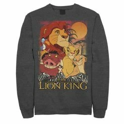 Men's Disney The Lion King Happy Group Sweatshirt Charcoal Heather -Disney Sales Store unnamed file 2433